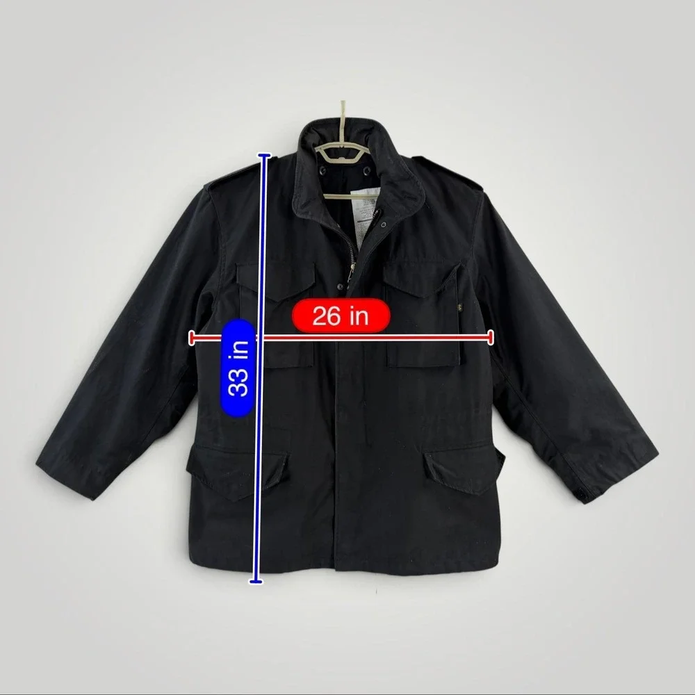 Alpha Industries Field Jacket Men's Large Regular Black Military Cold Weather